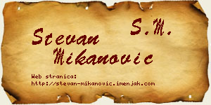 Stevan Mikanović vizit kartica